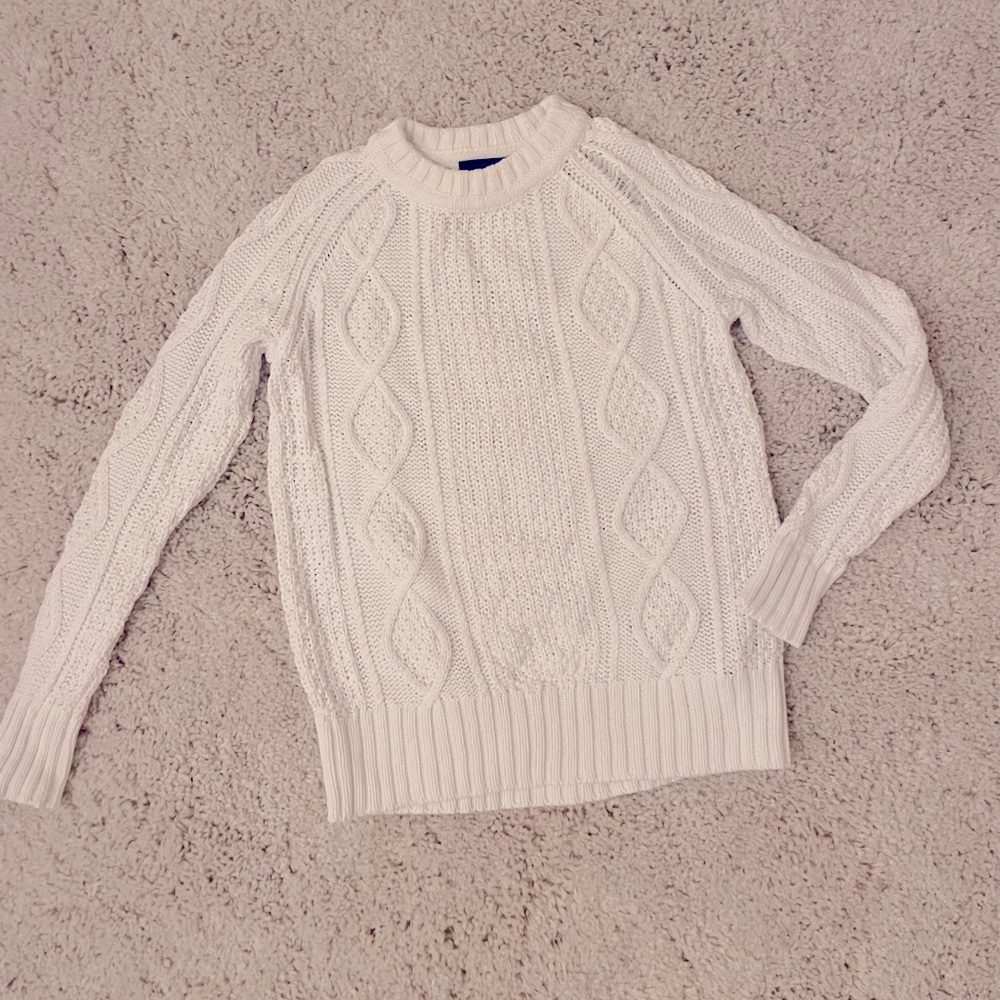 J. Crew White knit sweater, perfect for all weather